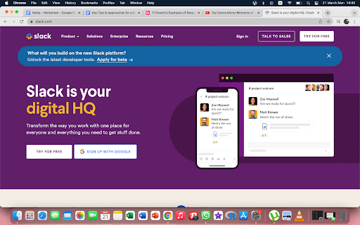 Slack landing page Slack landing page